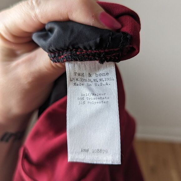 Rag & Bone deep red straight leg lightweight professional dress pants trousers - Picture 3 of 5